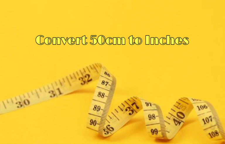 Convert 50cm to Inches